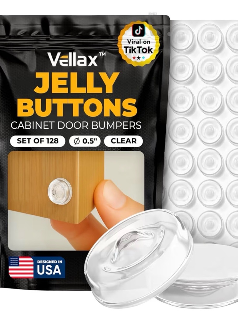 Silicone Cabinet Bumpers — 128 Protective Bumpers
